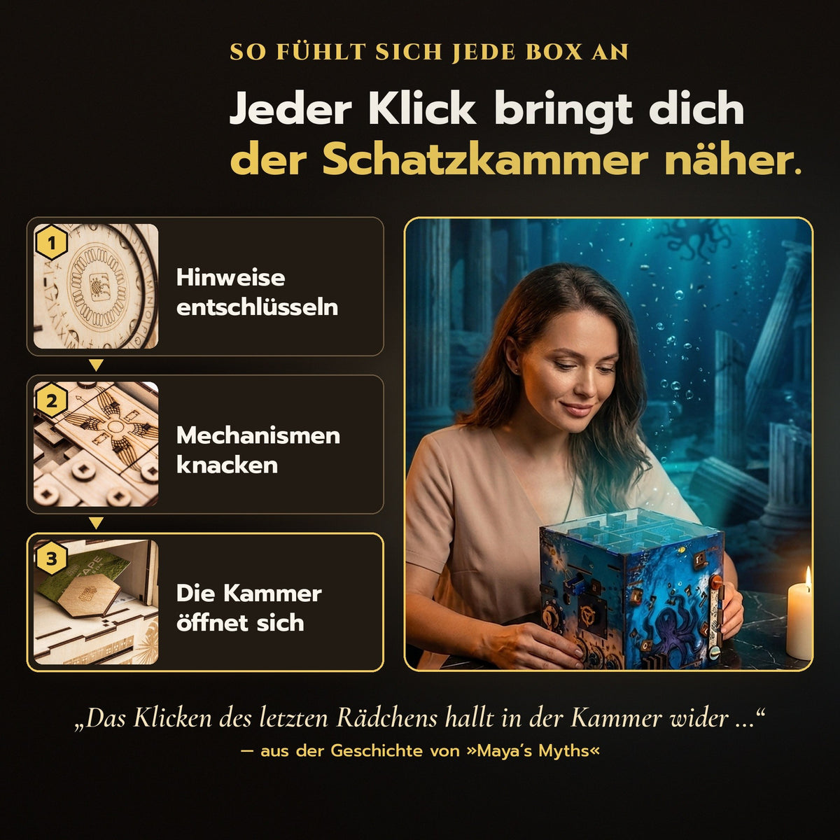 So fühlt sich jede INSCAPE Box an: Rätsel lösen, Mechanismen öffnen, die Schatzkammer finden
