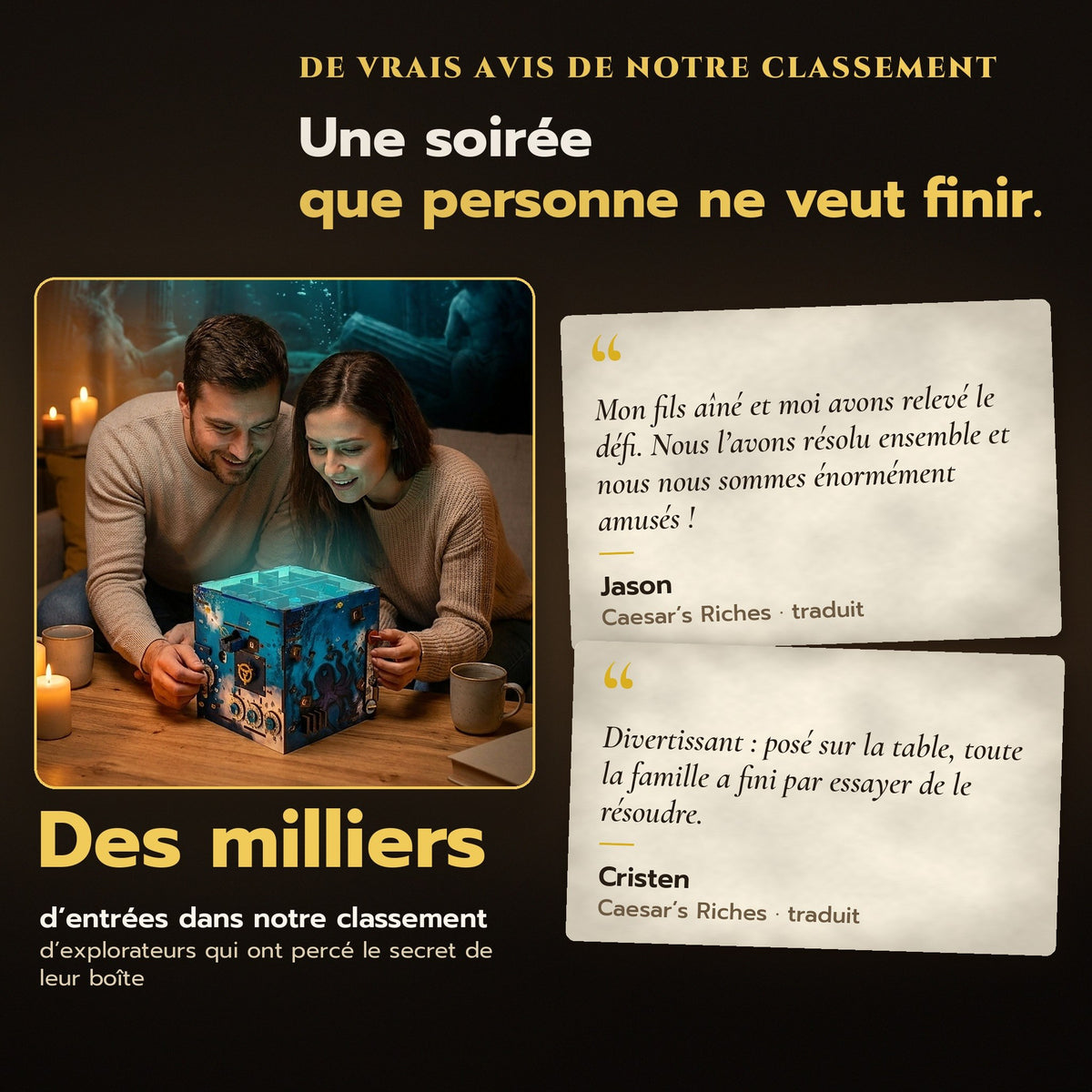 Une soirée que personne ne veut finir : un couple résout ensemble une boîte INSCAPE, de vrais avis de notre classement