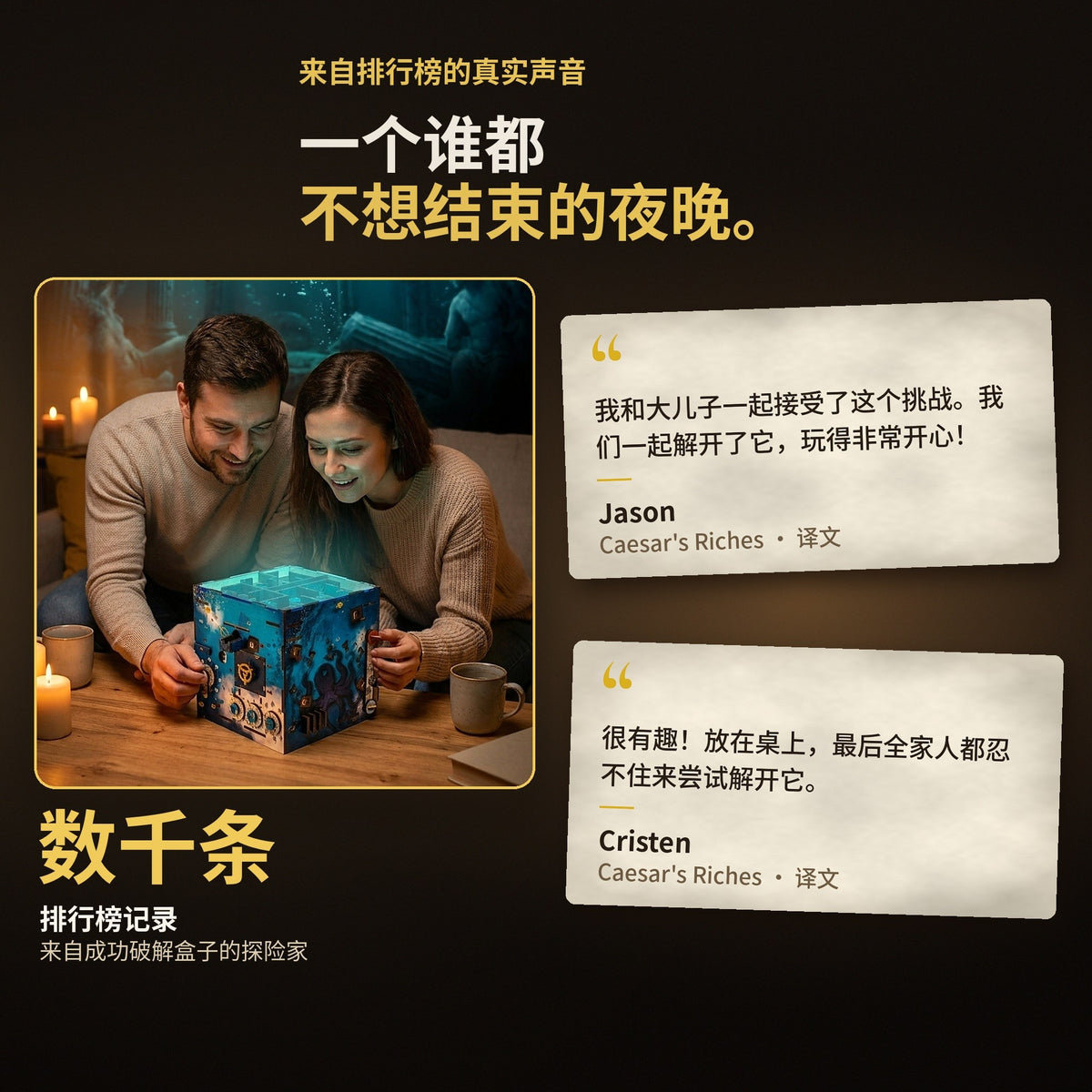 一个谁都不想结束的夜晚：情侣一起破解INSCAPE解谜盒，来自排行榜的真实声音