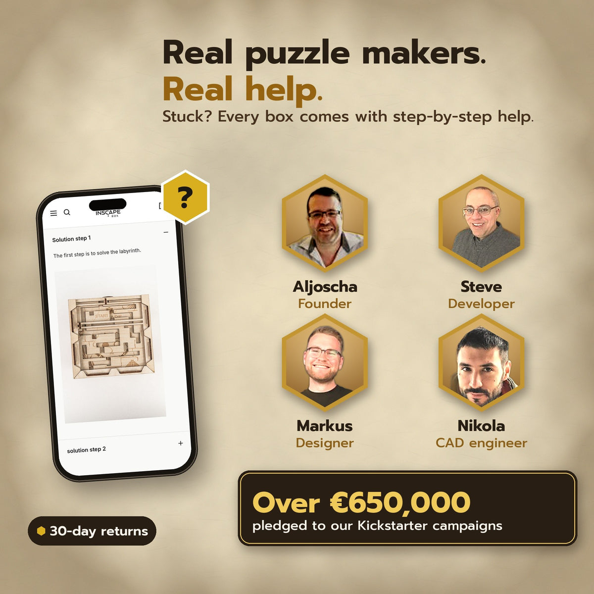 Real puzzle makers, real help: the INSCAPE team behind the puzzle boxes