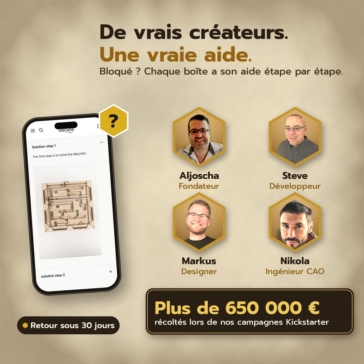 De vrais créateurs, une vraie aide : l’équipe INSCAPE derrière les boîtes