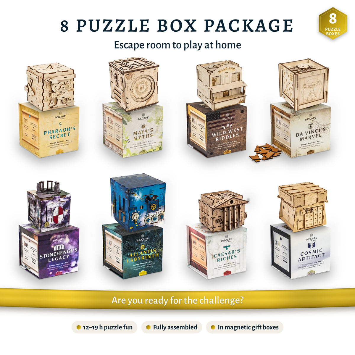 INSCAPE 8 Puzzle Box Package – all 8 puzzle boxes with gift packaging