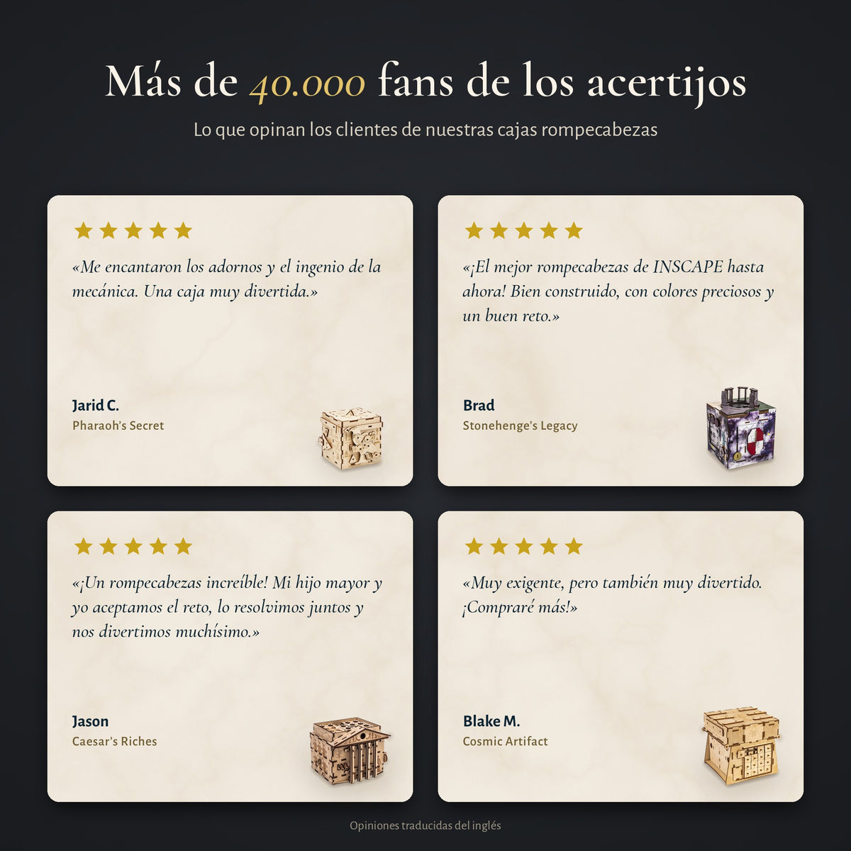 Opiniones de clientes sobre las cajas rompecabezas INSCAPE