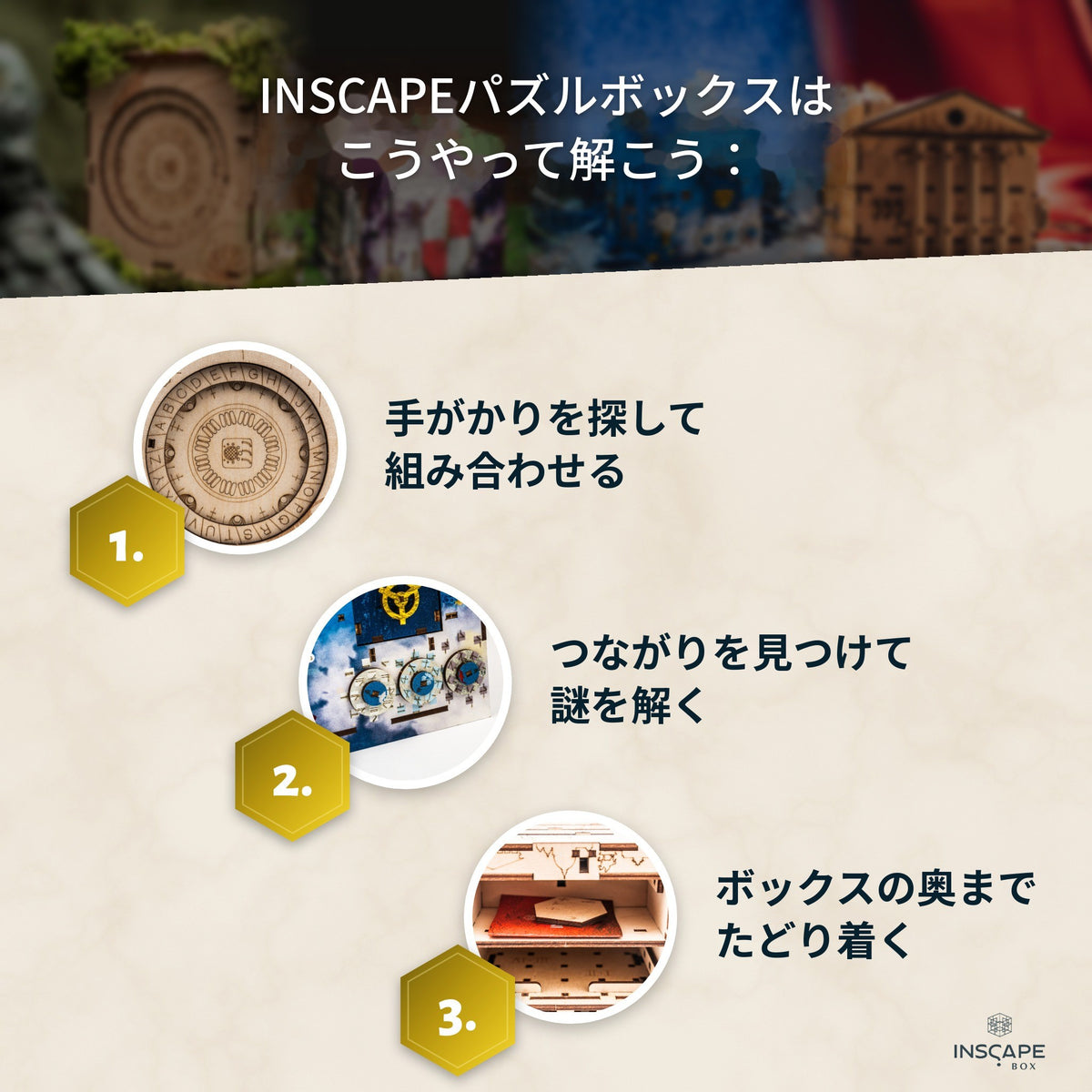 INSCAPEパズルボックスの解き方