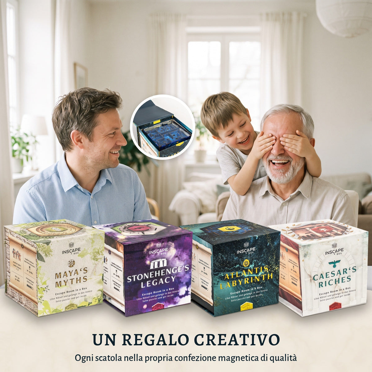 Scatole rompicapo INSCAPE come regalo in scatole magnetiche