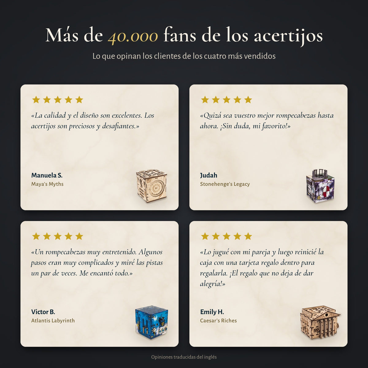 Opiniones de clientes sobre los cuatro más vendidos