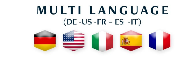 Multilingue : allemand, anglais, français, espagnol, italien